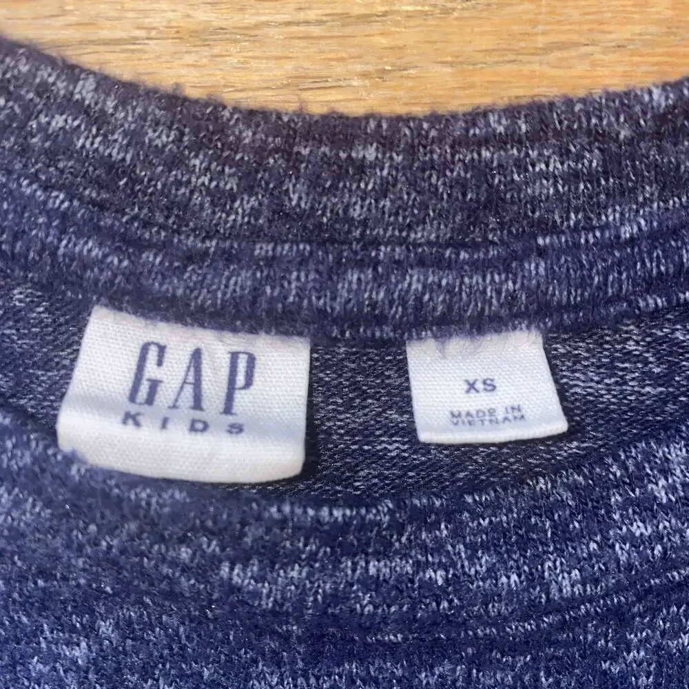 Gap Gapkids Light Soft Knit Top Heather Navy with Rhinestone Accents (Size XS)